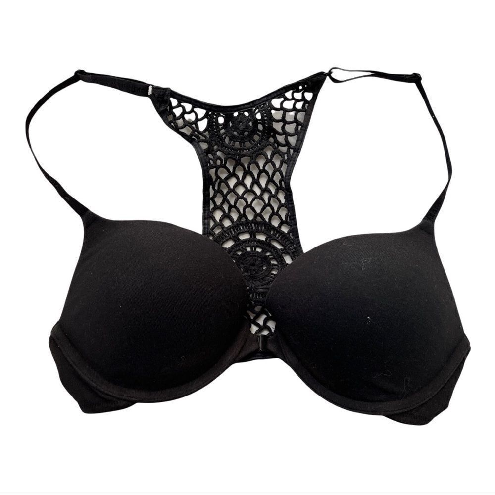 Victoria's Secret Front Clasp Pushup Bra with‎ Cotton Lace Back - 32D